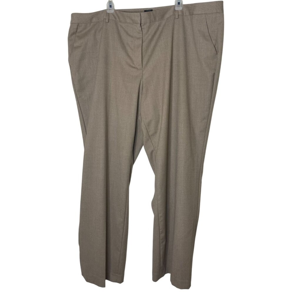 Talbots Taupe Straight-Leg Dress Trousers